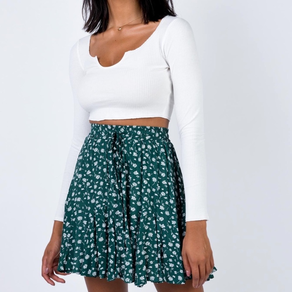 Princess Polly Delungra Mini Skirt Forest Green
